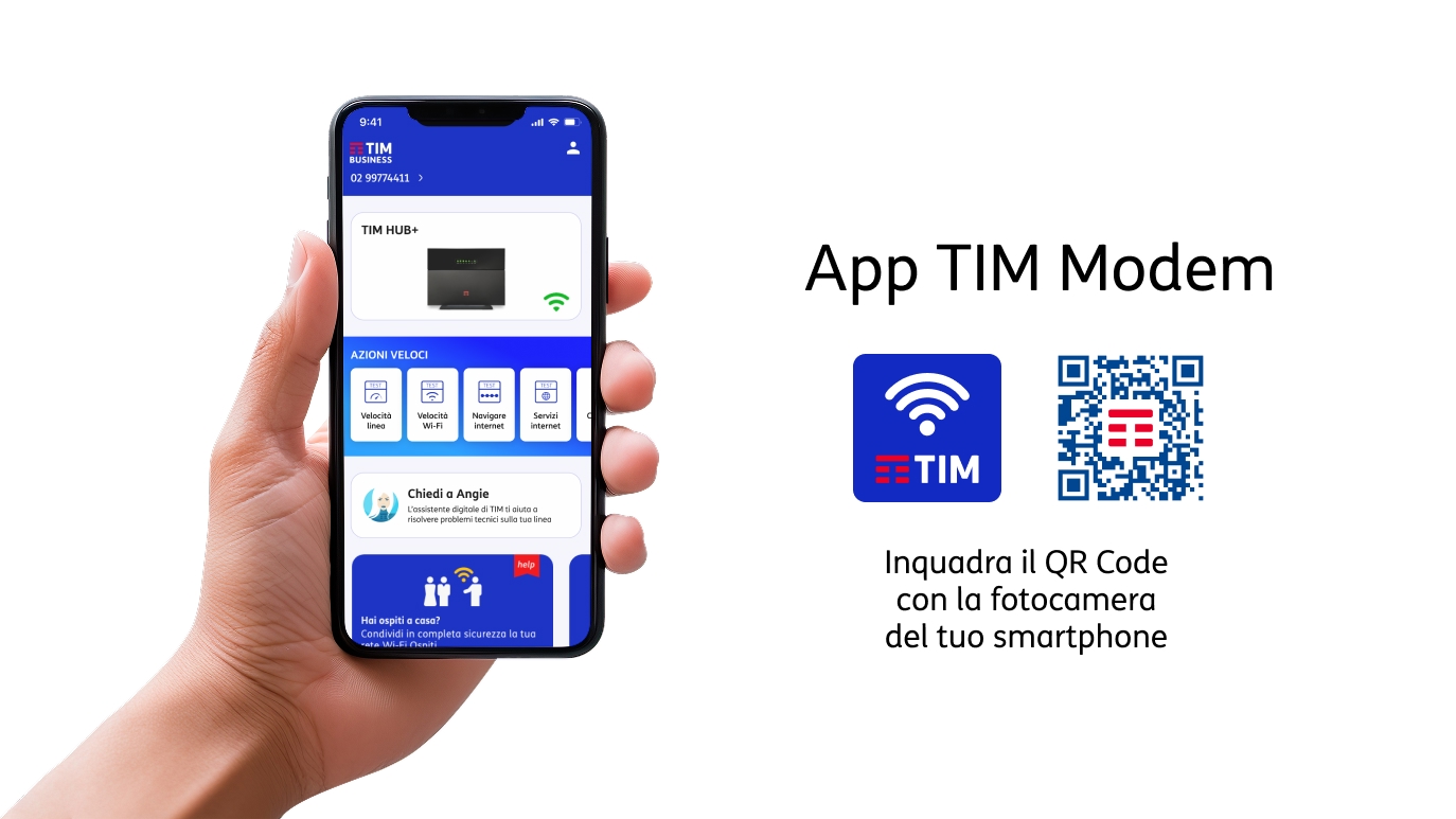 QR Code per scaricare l'app TIM Modem.