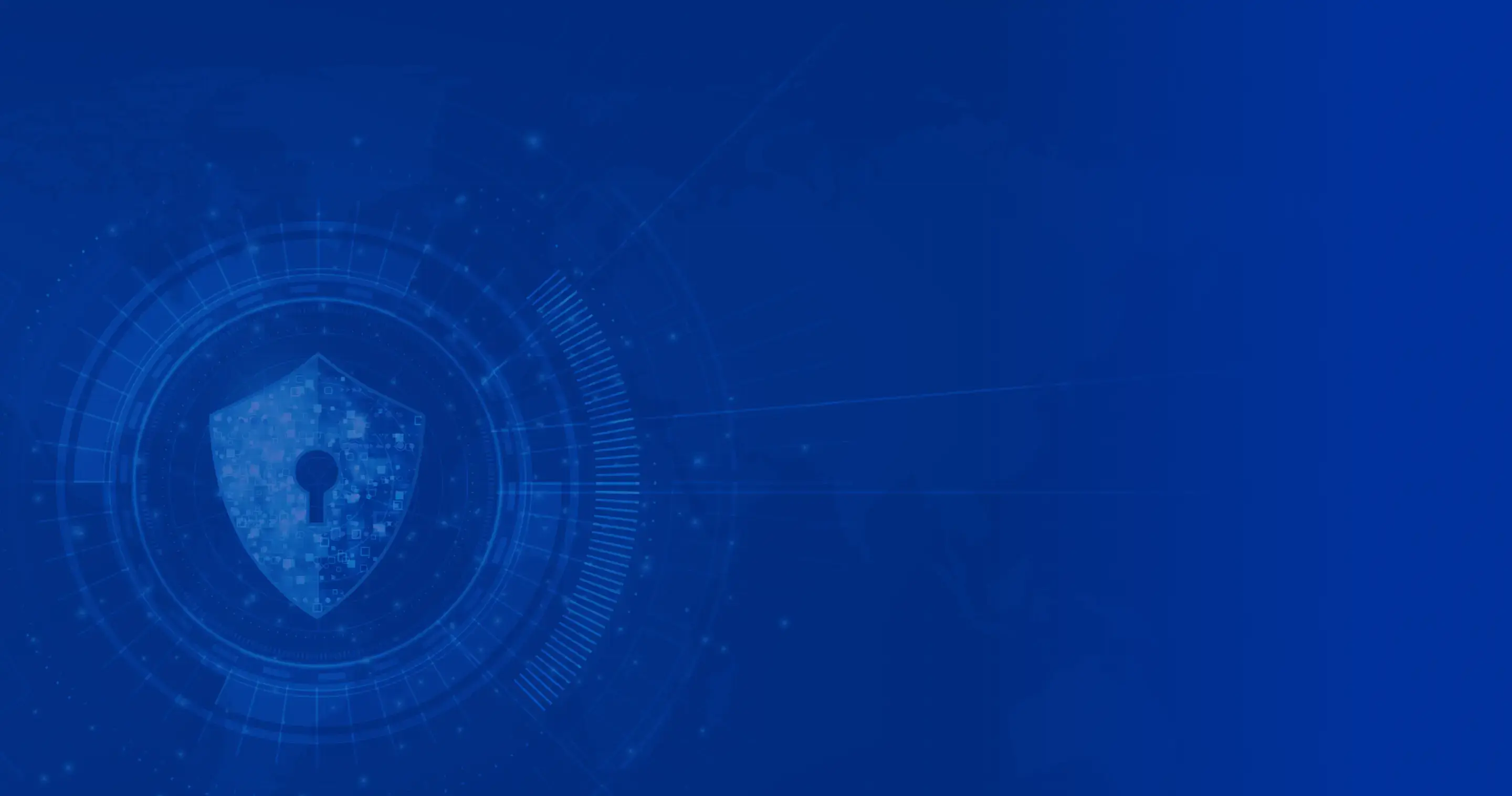 Scudo protettivo e icona di lucchetto visualizzati su uno sfondo di rete digitale a rappresentare le soluzioni di cybersecurity per la sicurezza aziendale