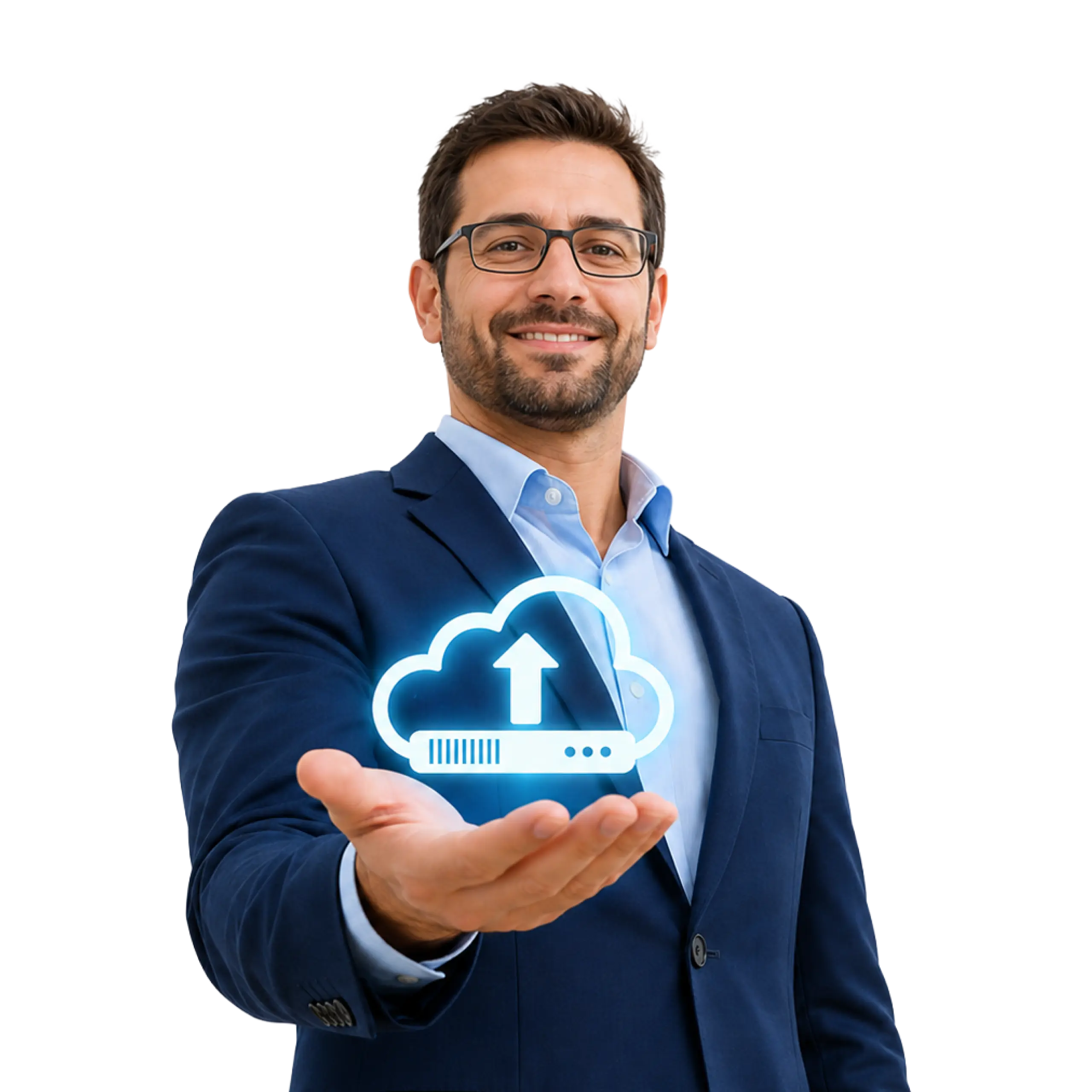 Icona a forma di nuvola a rappresentare il cloud storage e archiviazione dei dati aziendali nei data center italiani di TIM con la soluzione Data Space Easy