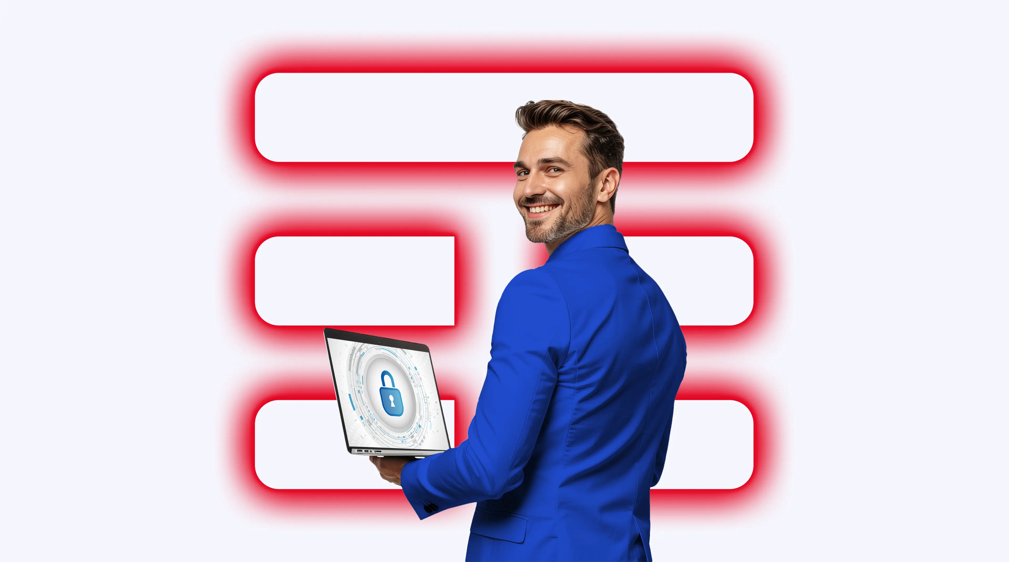 Donna sorridente che utilizza un tablet, con il logo TIM Business sullo sfondo, simbolo di innovazione e connettività digitale.