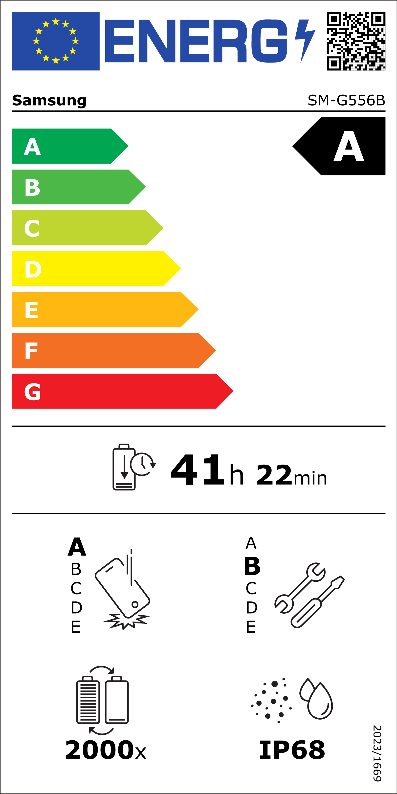 Scheda energetica del prodotto