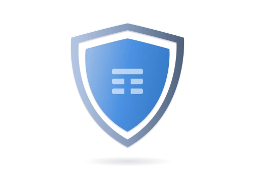 Icona a forma di scudo su sfondo azzurro per TIM Guardian, servizio di sicurezza per SIM aziendali